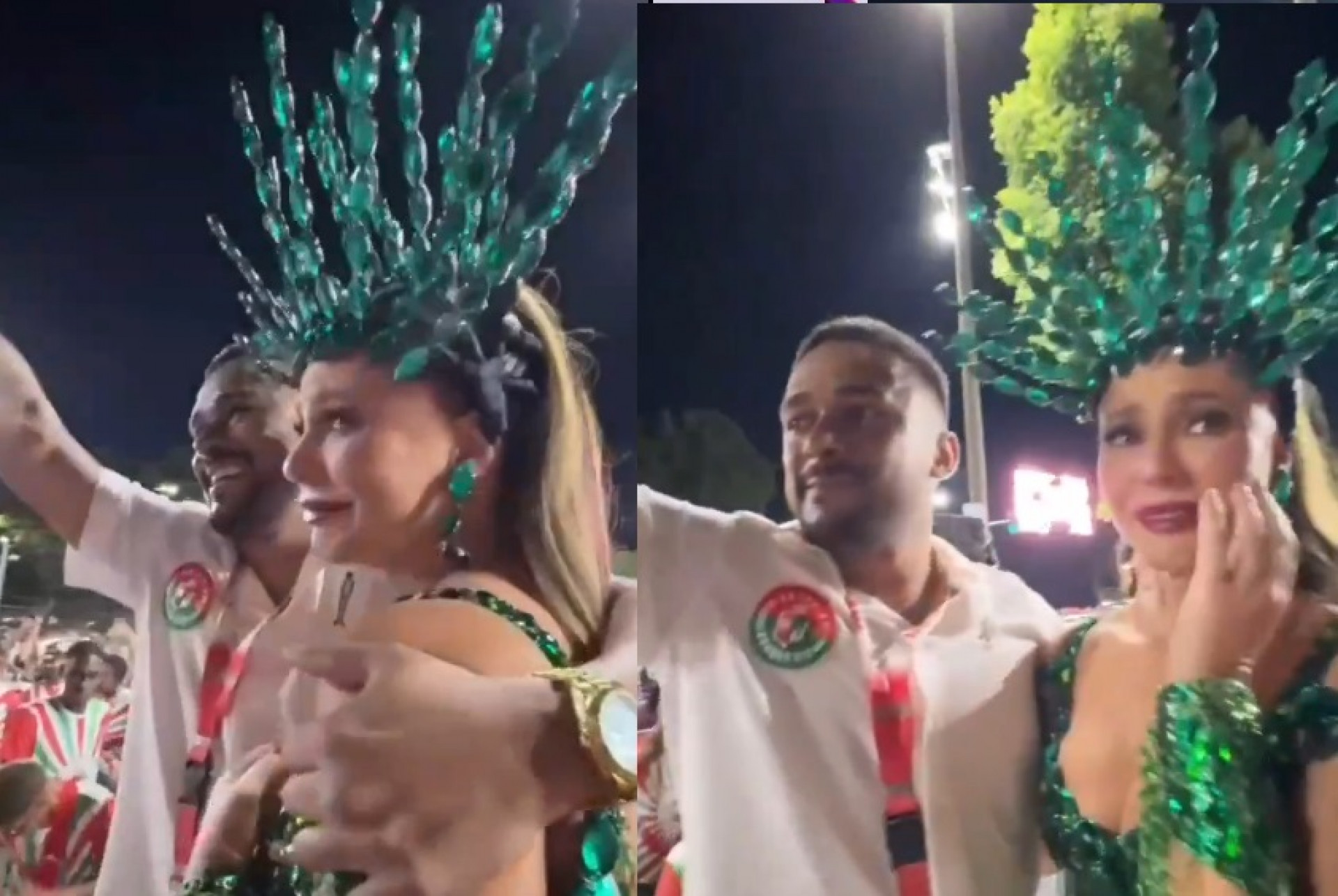 Paolla Oliveira recebe homenagem da bateria da Grande Rio - Reprodução de vídeo