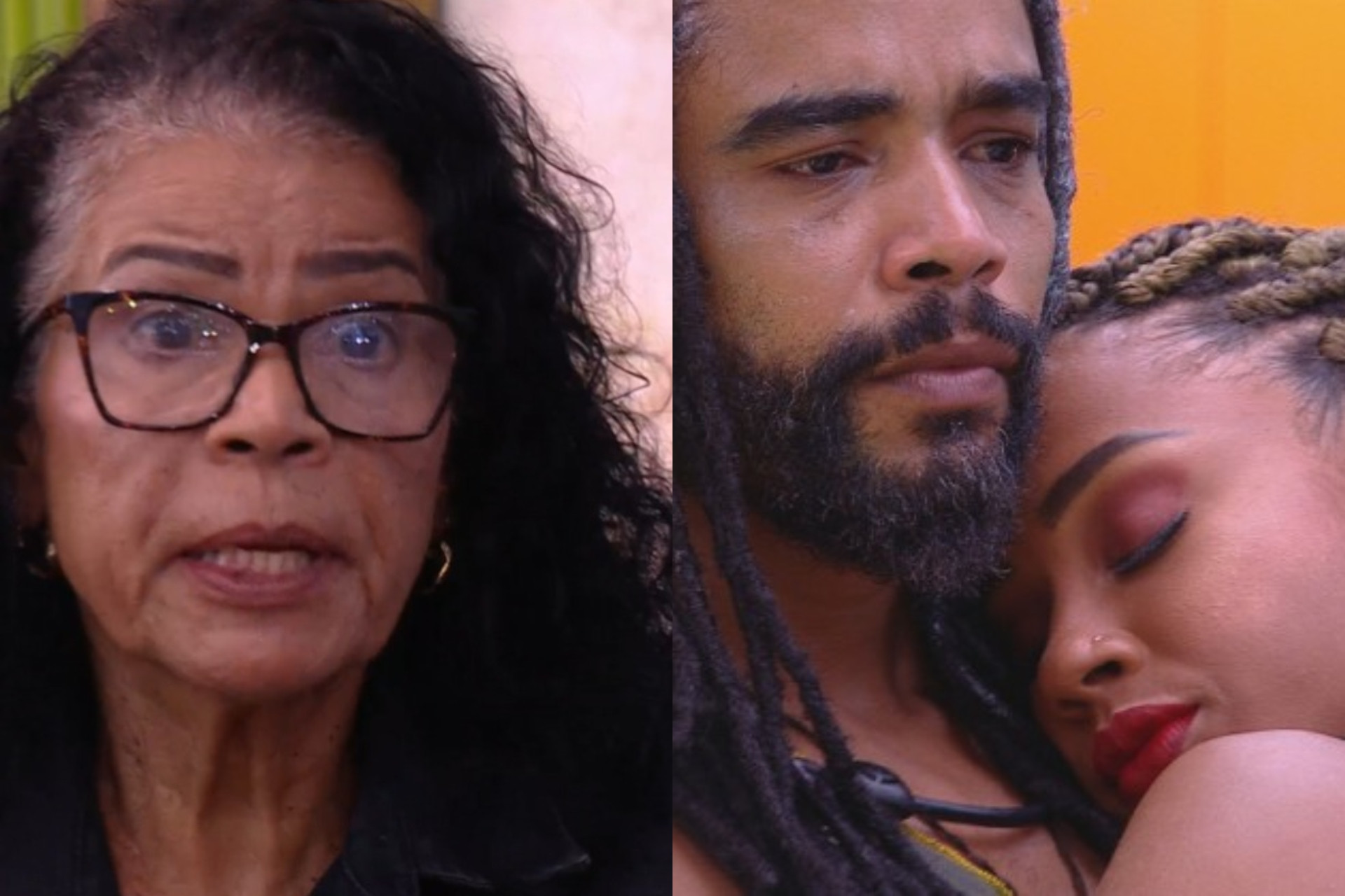 Aline se relacionou com Diogo Almeida, filho de Vilma, na casa do 'BBB' - Reprodu&ccedil;&atilde;o / TV Globo