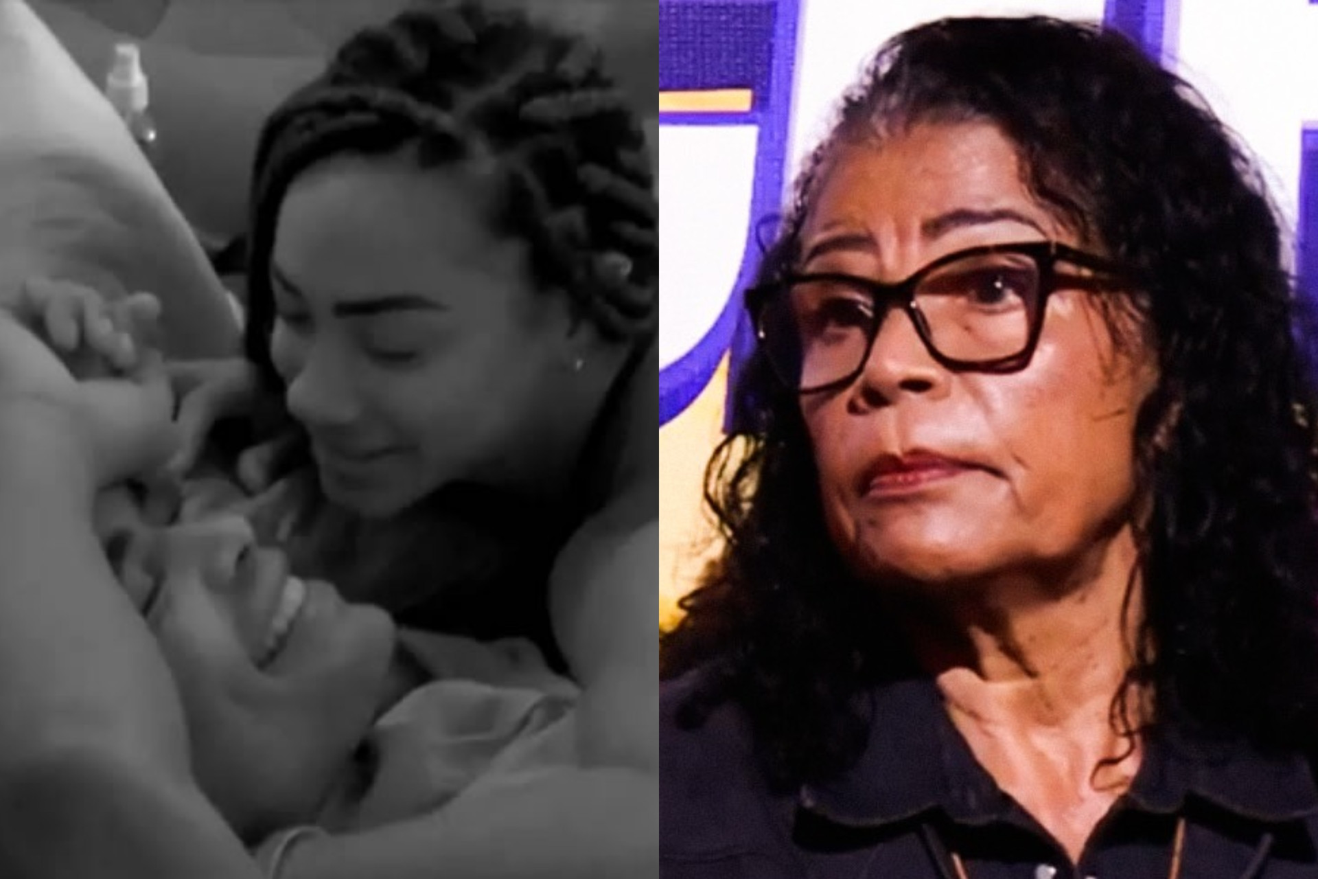 Aline se relacionou com Diogo Almeida, filho de Vilma, na casa do 'BBB' - Reprodu&ccedil;&atilde;o / Globo 