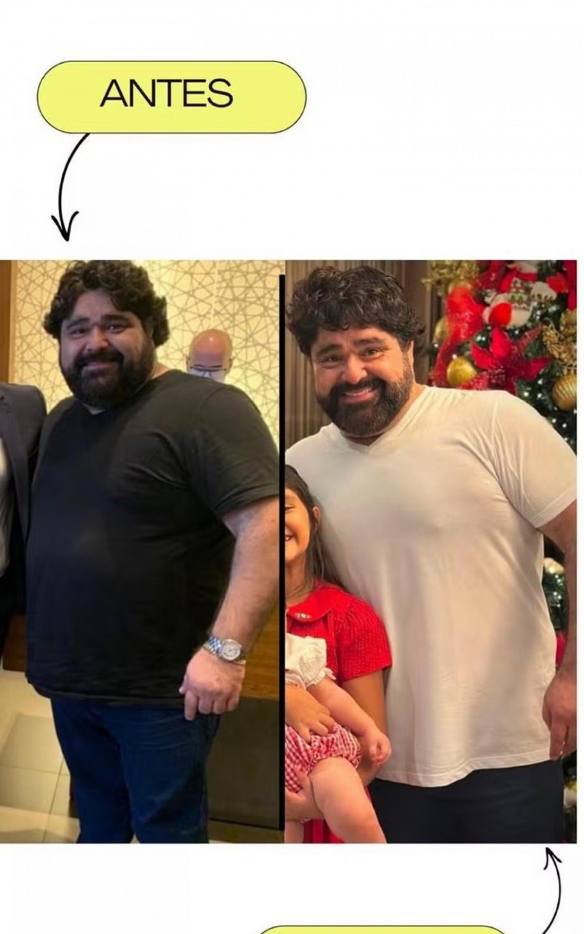 Fabiano Menotti mostra antes e depois do emagrecimento - Reprodução/Instagram