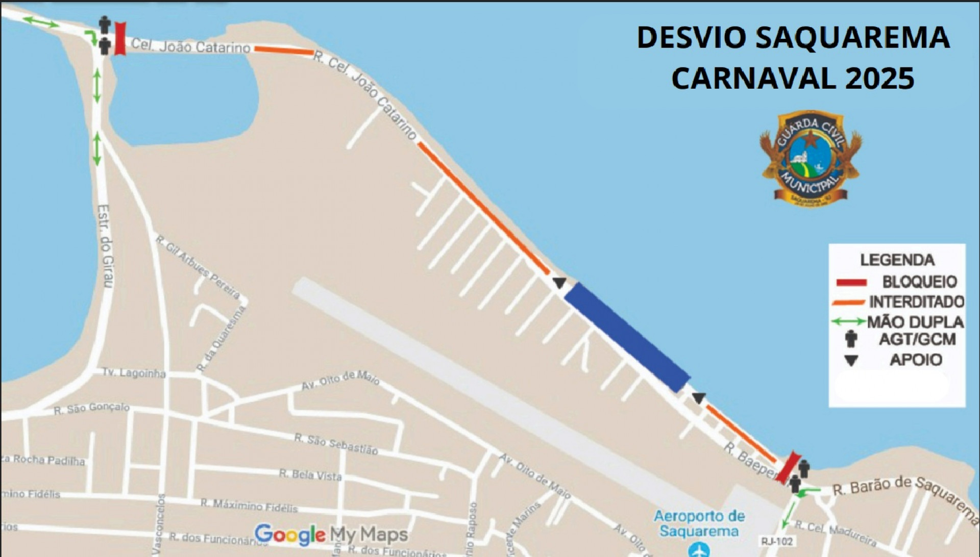 Guarda Civil anuncia desvios para os festejos de Carnaval em Saquarema - Divulgação/Prefeitura de Saquarema