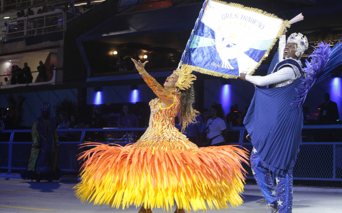Desfile da Série Ouro Carnaval 2025 - Desfile da G.R.E.S Tradição, na Avenida Marquês de Sapucaí, no Centro do Rio de Janeiro, neste sábado (01). Foto: Reginaldo Pimenta/Agência O Dia