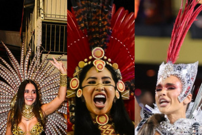 Famosas brilham como musas em desfiles das escolas de samba