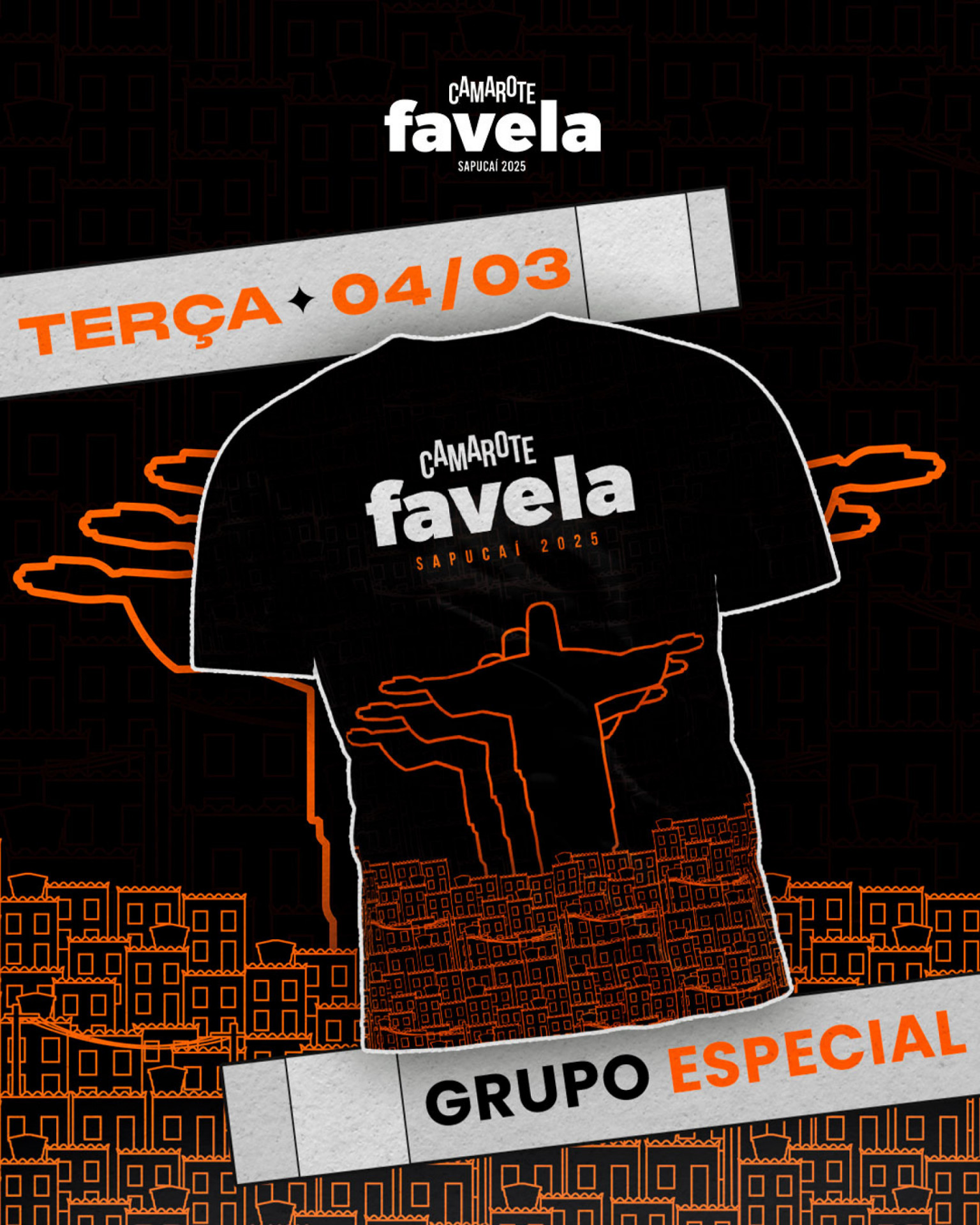 Camiseta Camarote Favela - Dia 5 (Grupo Especial)