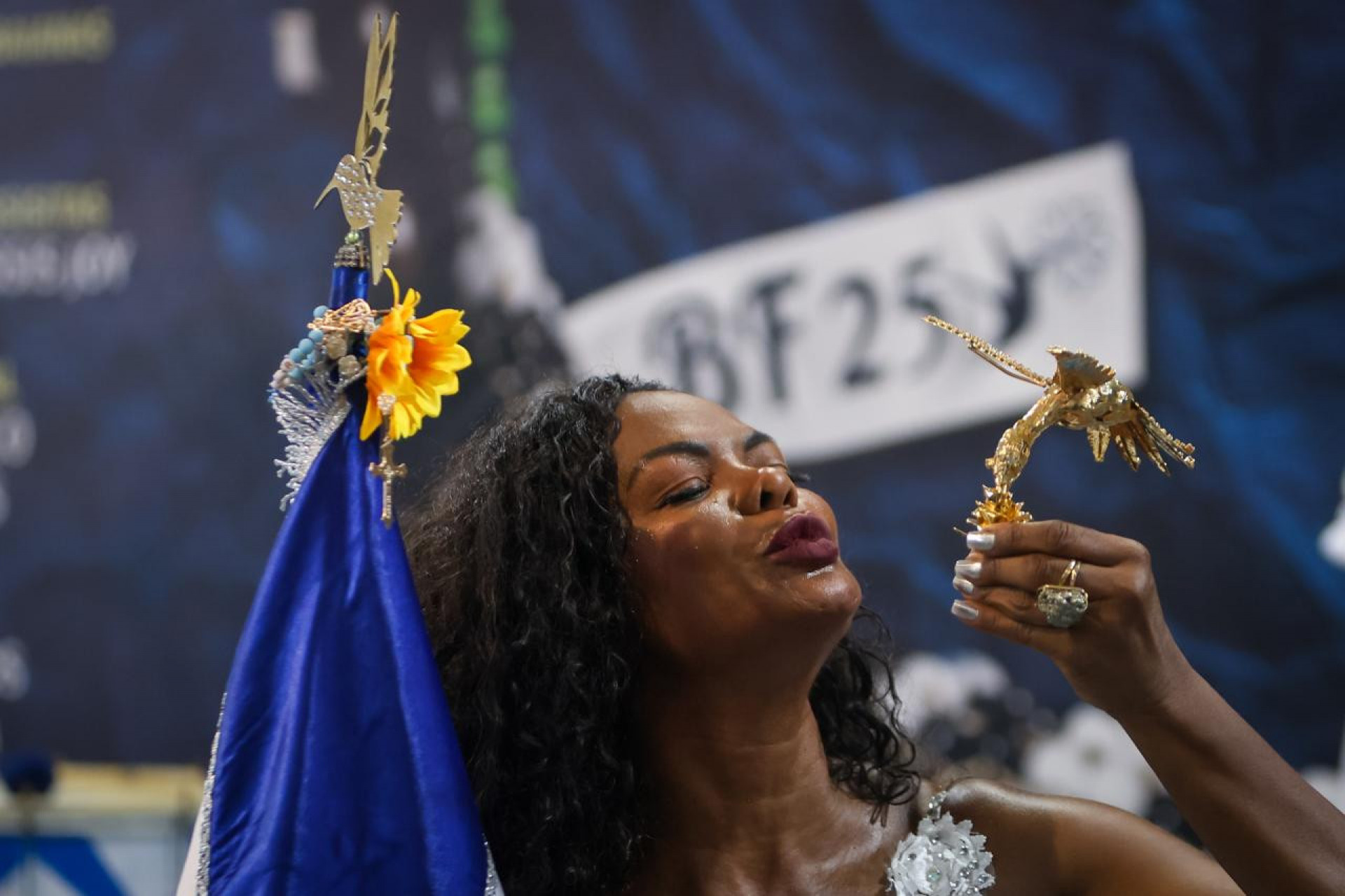 Selminha Sorriso comemorando título da Beija-Flor - Renan Areias/Agência O DIA