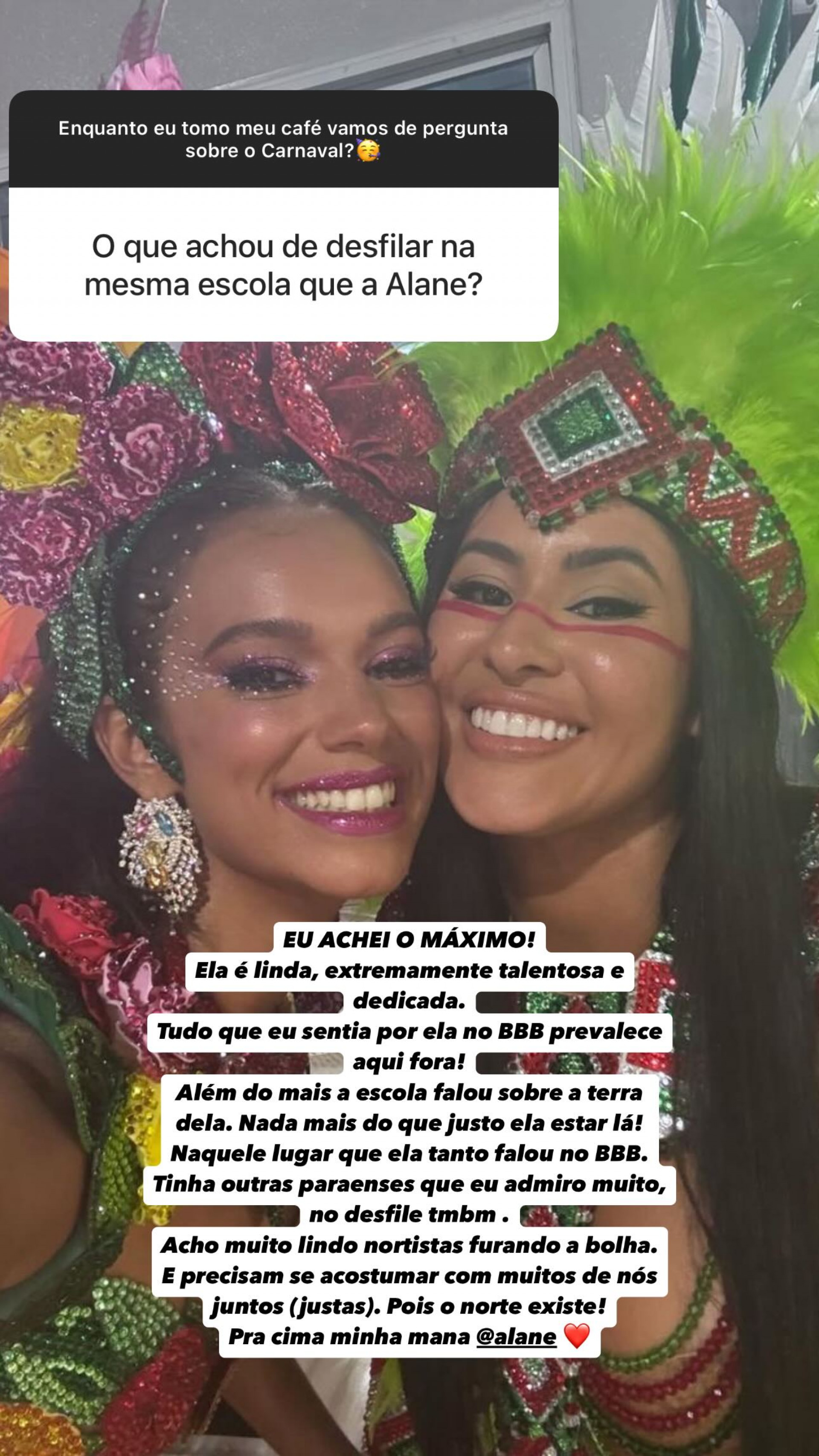 Isabelle dividiu posto de musa da Grande Rio com Alane Dias  - Reprodução/Instagram 