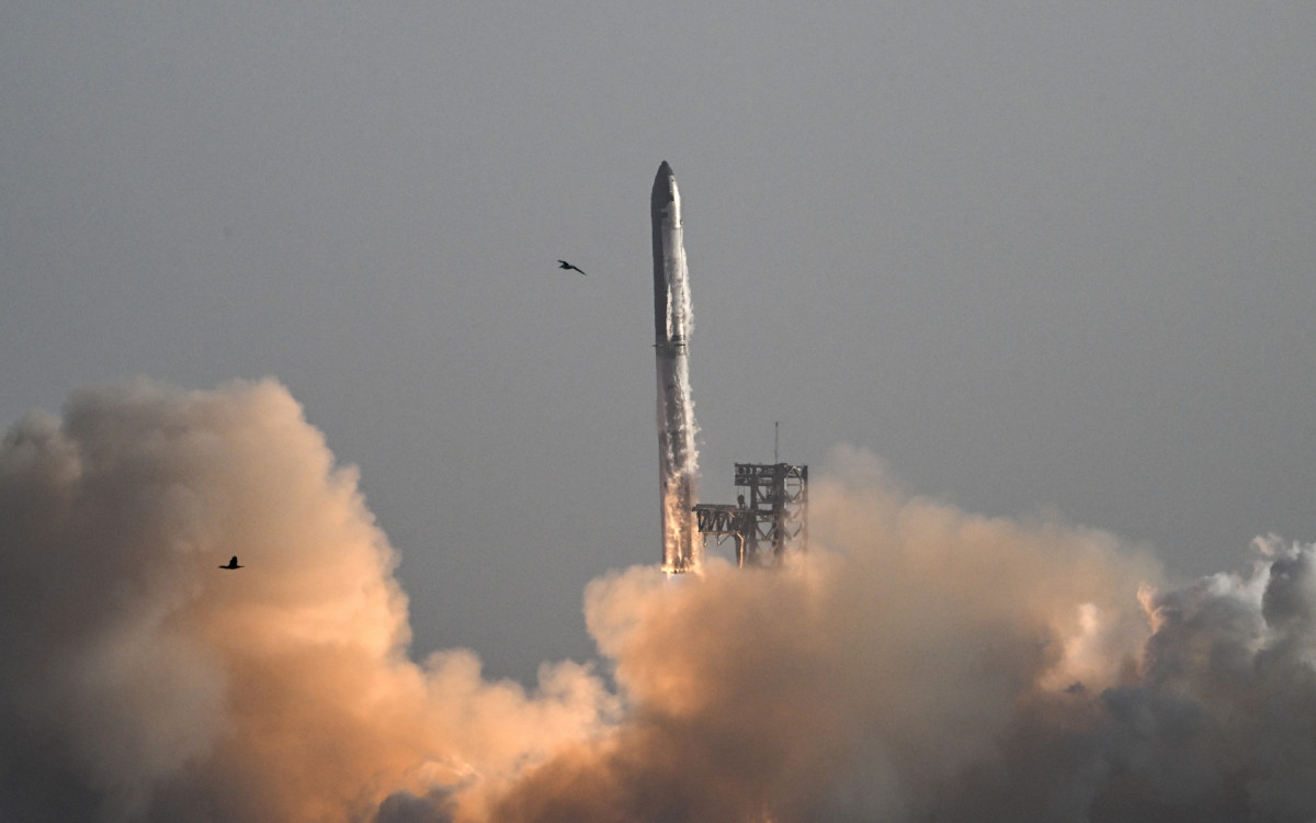 Oitavo voo de teste do megafoguete Starship da SpaceX - AFP