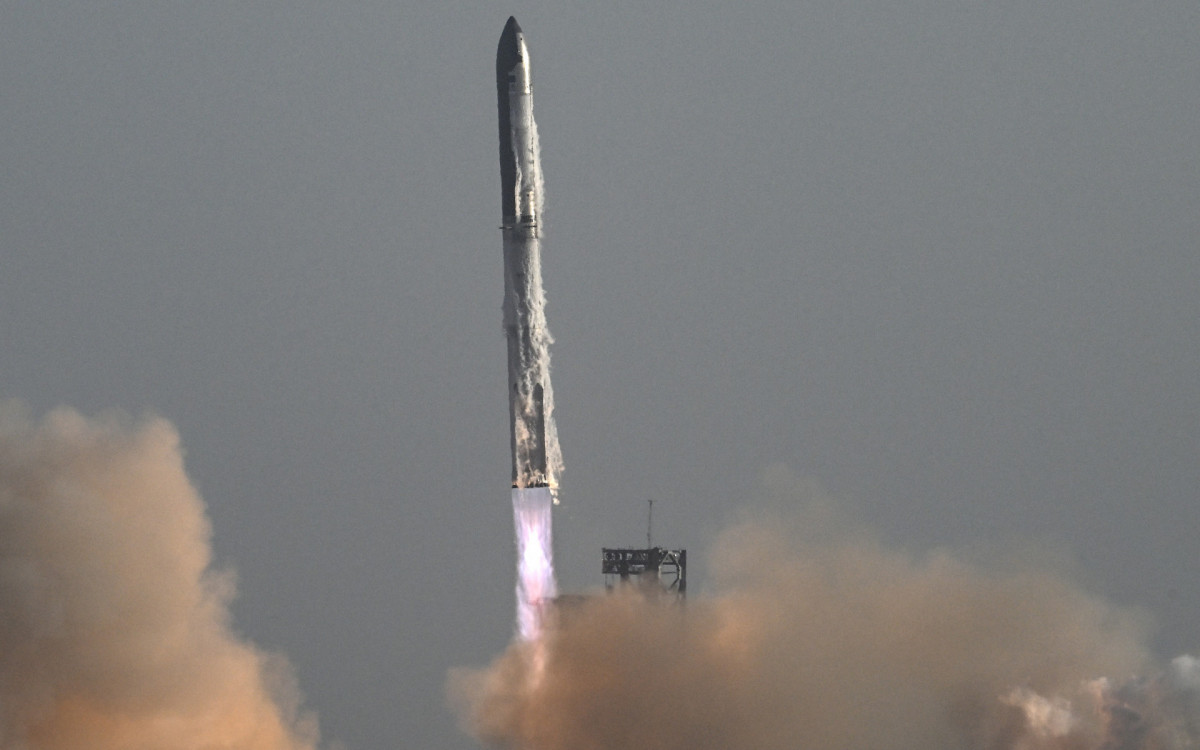 Oitavo voo de teste do megafoguete Starship da SpaceX - AFP