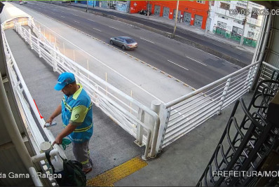 Pichador é preso flagrado vandalizando estação Vasco da Gama