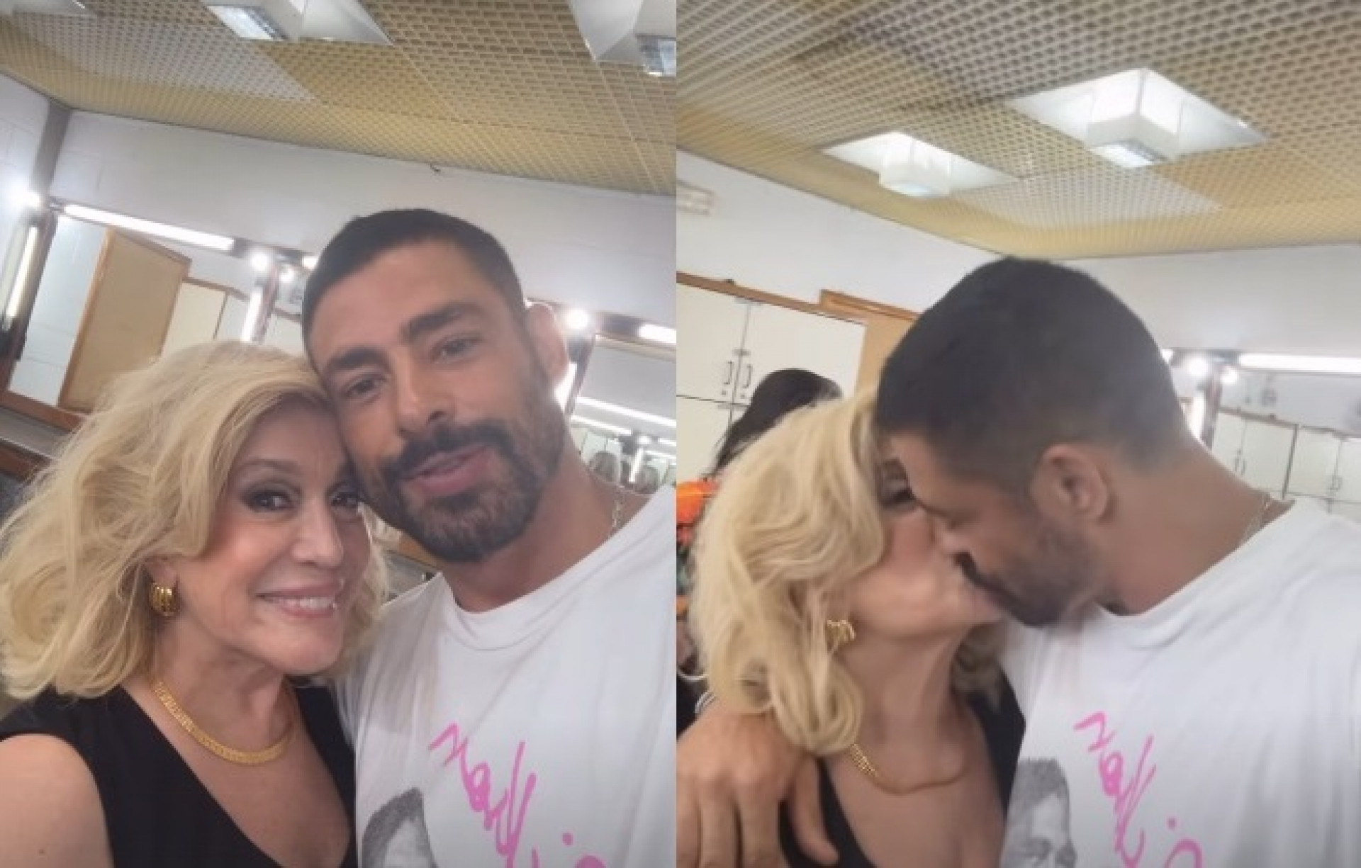 Cauã Reymond e Susana Vieira deram selinho  - Reprodução/Instagram 