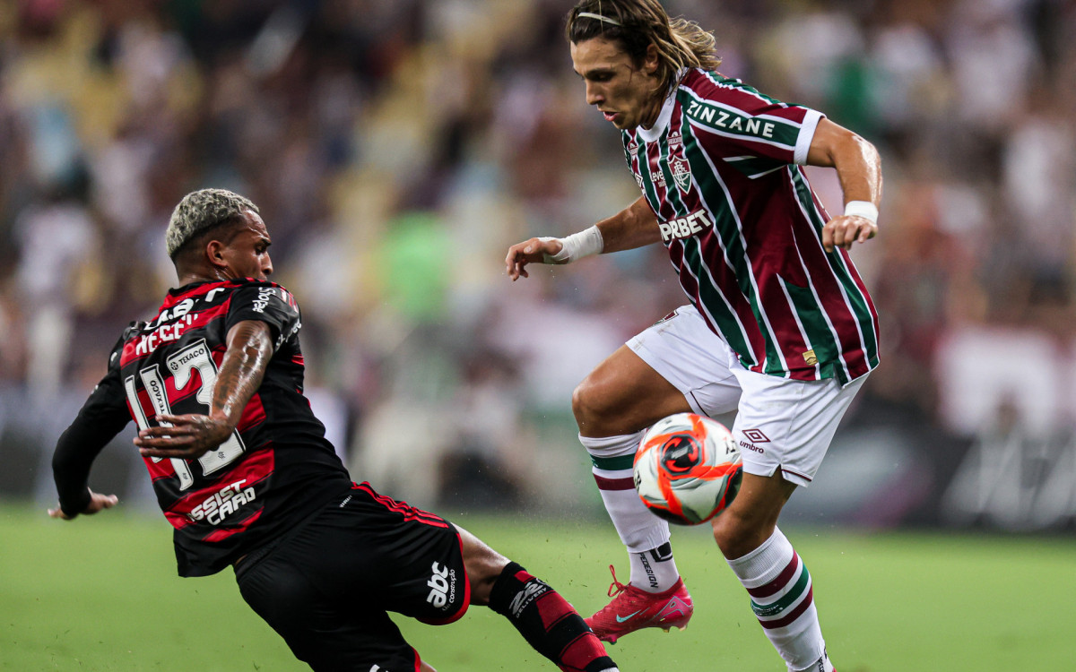 Rio de Janeiro, Brasil - 12/03/2025 - Estádio Maracanã. Fluminense enfrenta o Flamengo esta noite pela primeira partida da final do Campeonato Carioca 2025.