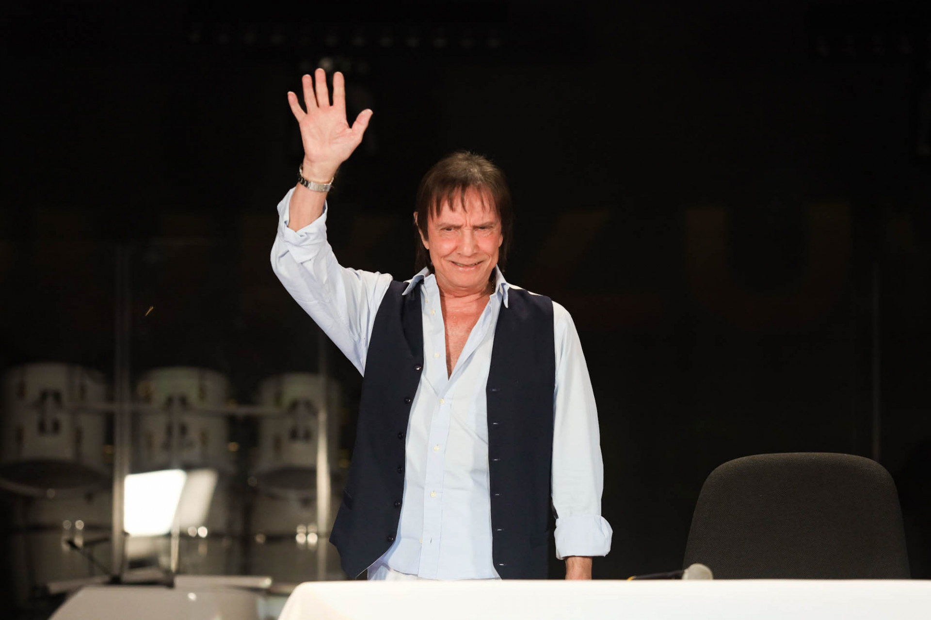 Roberto Carlos na coletiva de imprensa no navio 'Além do Horizonte' - Daniel Pinheiro / Brazil News