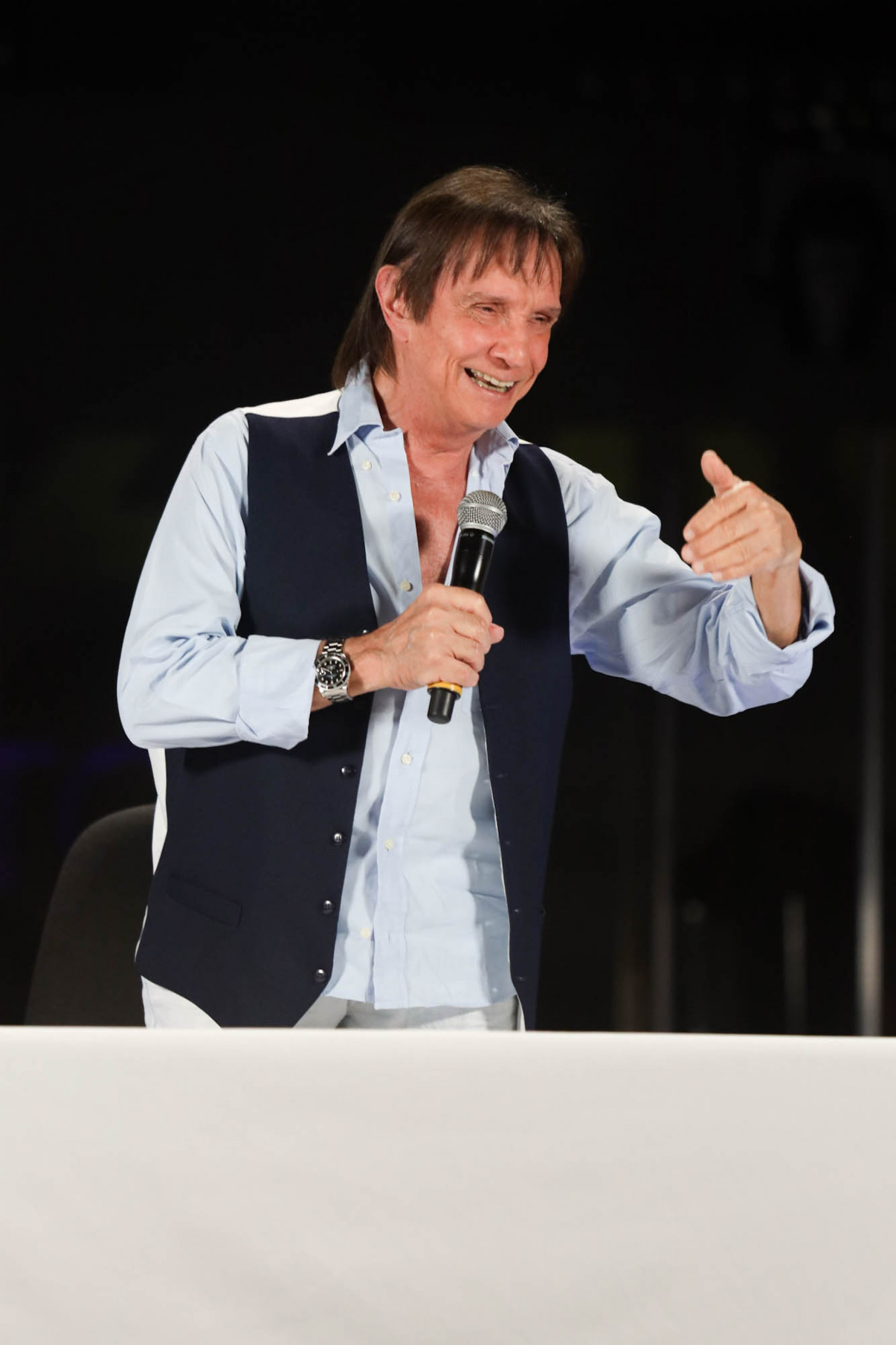 Roberto Carlos na coletiva de imprensa no navio 'Além do Horizonte'
- Daniel Pinheiro / Brazil News