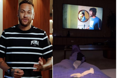 Neymar assiste à novela em casa após ter nome envolvido em polêmica