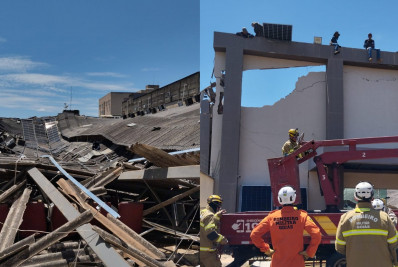Telhado de igreja desaba e deixa ferido em Goiânia