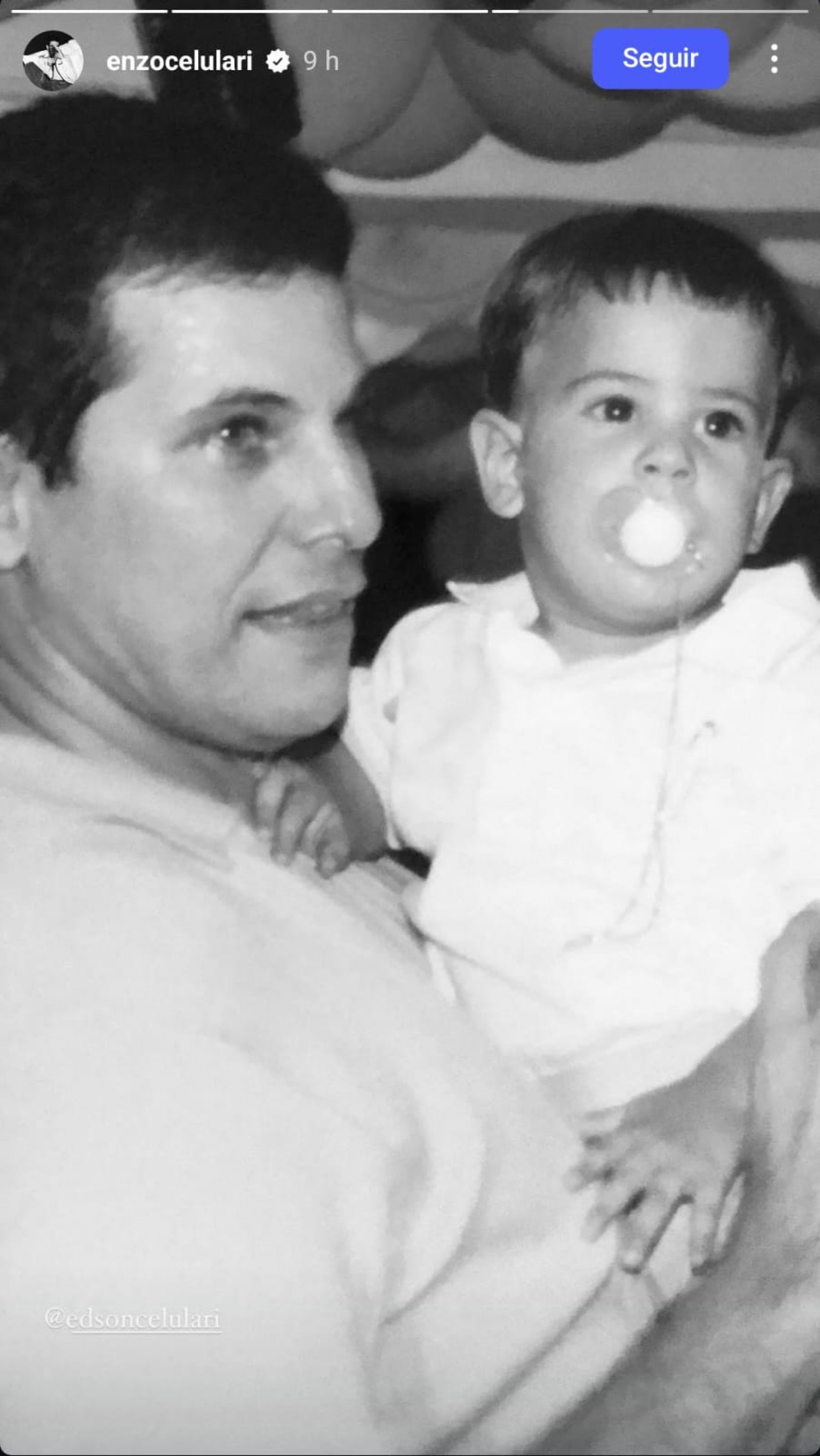 Enzo Celulari recupera registro da infância com o pai, Edson Celulari - Reprodução / Instagram