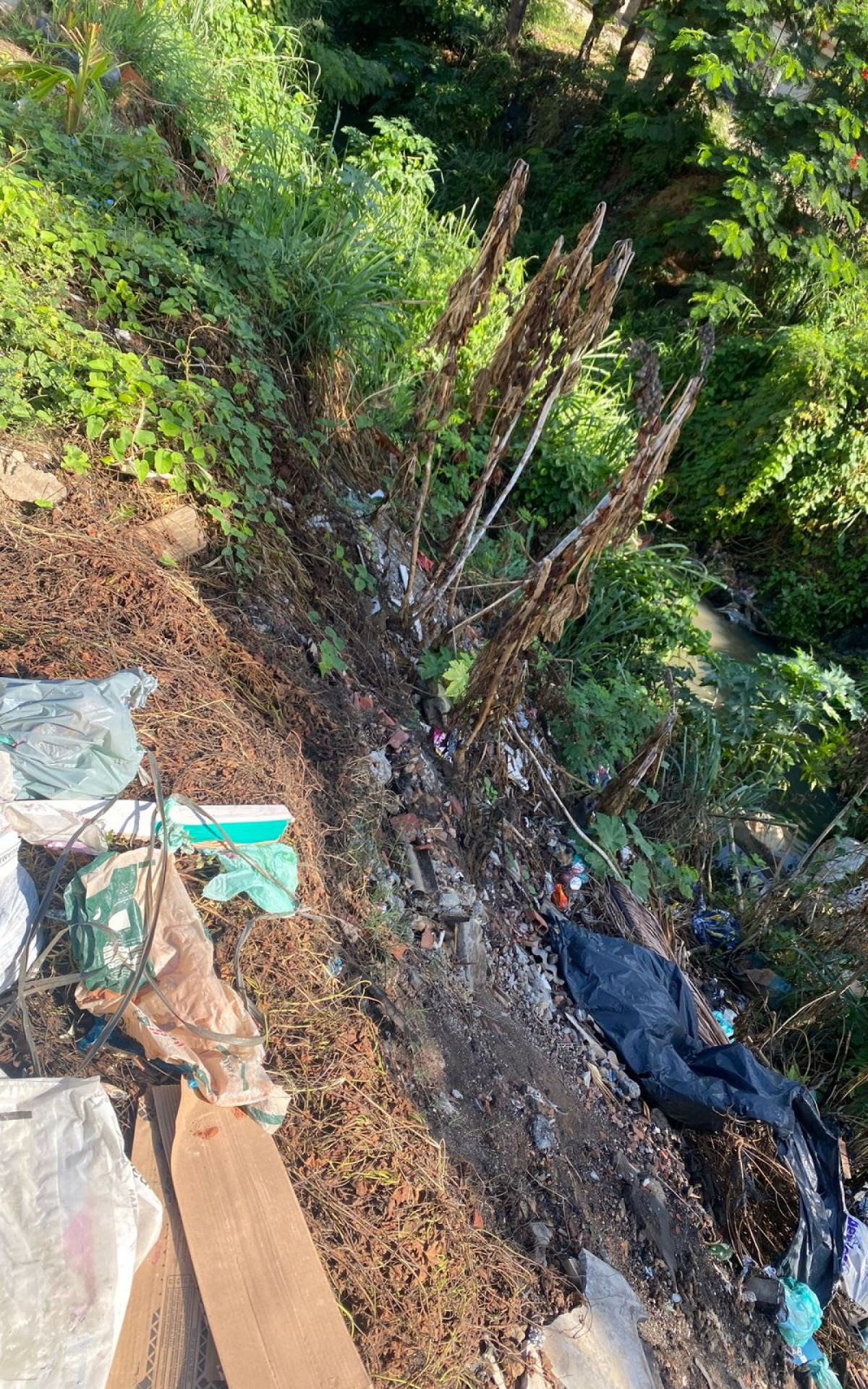 'Valão' onde a pequena Manuella Valentina caiu ao perder o controle da bicicleta em São Gonçalo - Arquivo Pessoal