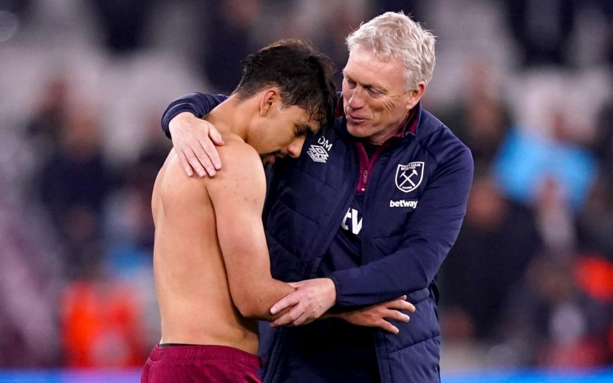 David Moyes e Lucas Paquetá em jogo da Premiere League