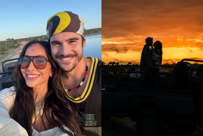 Nicolas Prattes e Sabrina Sato mostram registros românticos da lua de mel na África do Sul