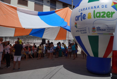 Caravana de Arte e Lazer levou diversão e atividades para a criançada