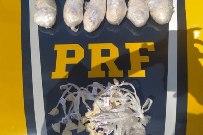 PRF apreende centenas de pinos de cocaína na BR-040, em Petrópolis