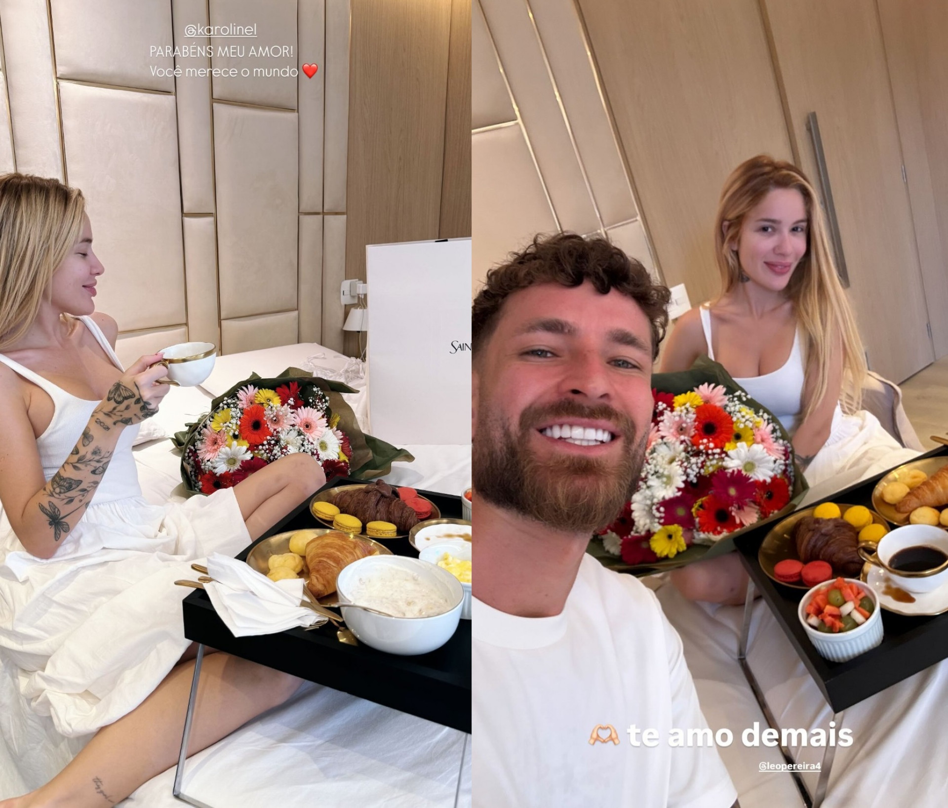 Karoline Lima foi surpreendida pelo namorado Léo Pereira   - Reprodução/Instagram 