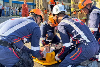Simulação de acidente na UNIG Campus V