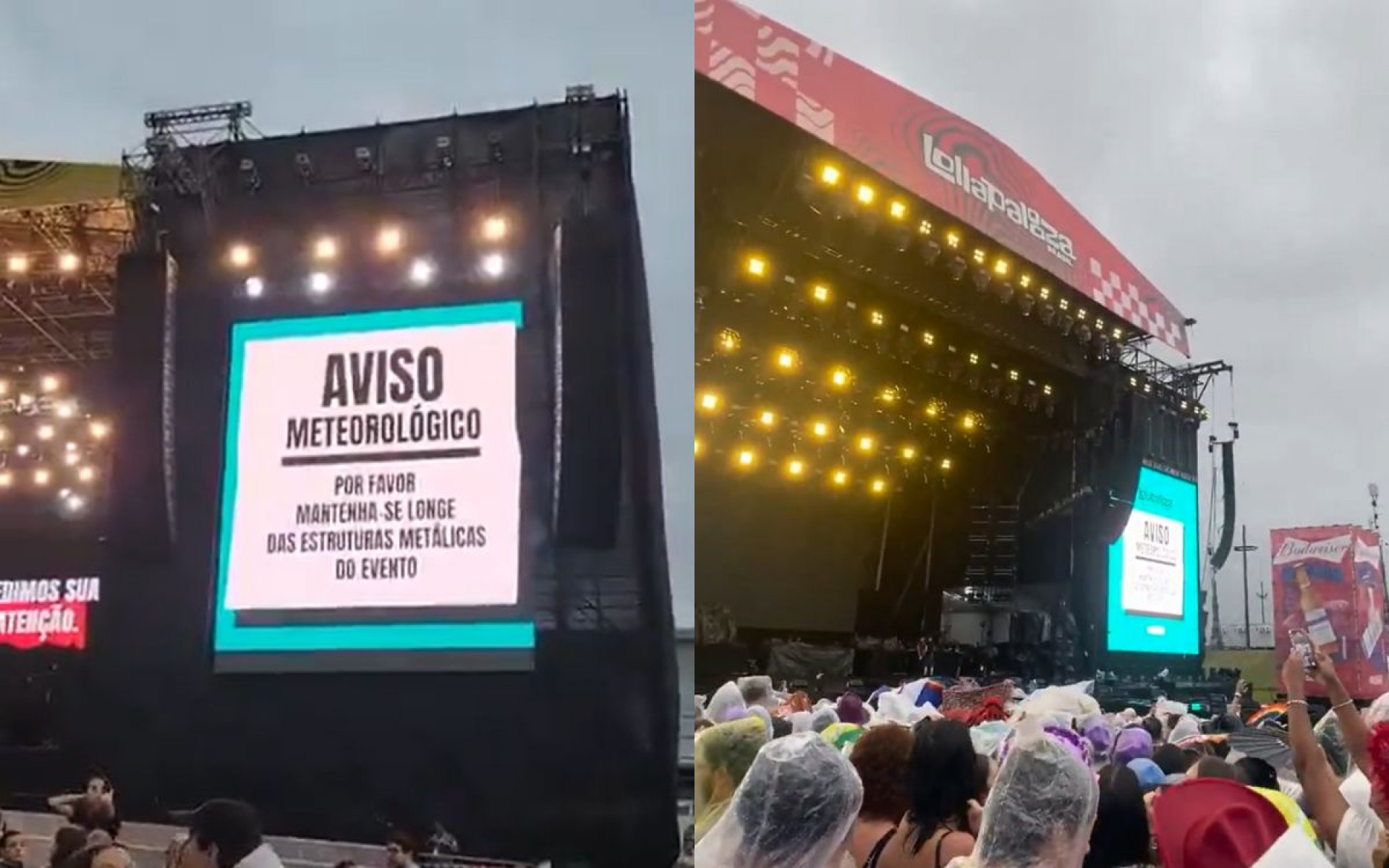 Lollapalooza precisou ficou pausado por cerca de uma hora devido ao temporal que atingiu São Paulo - Reprodução / X