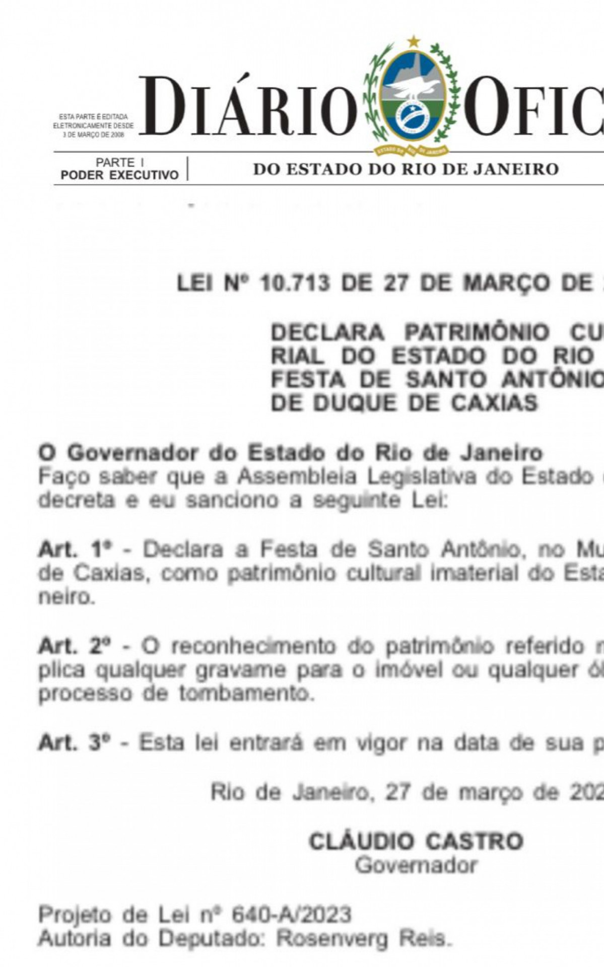 Festa do padroeiro de Duque de Caxias &eacute; declarada patrim&ocirc;nio do Estado  - Divulga&ccedil;&atilde;o