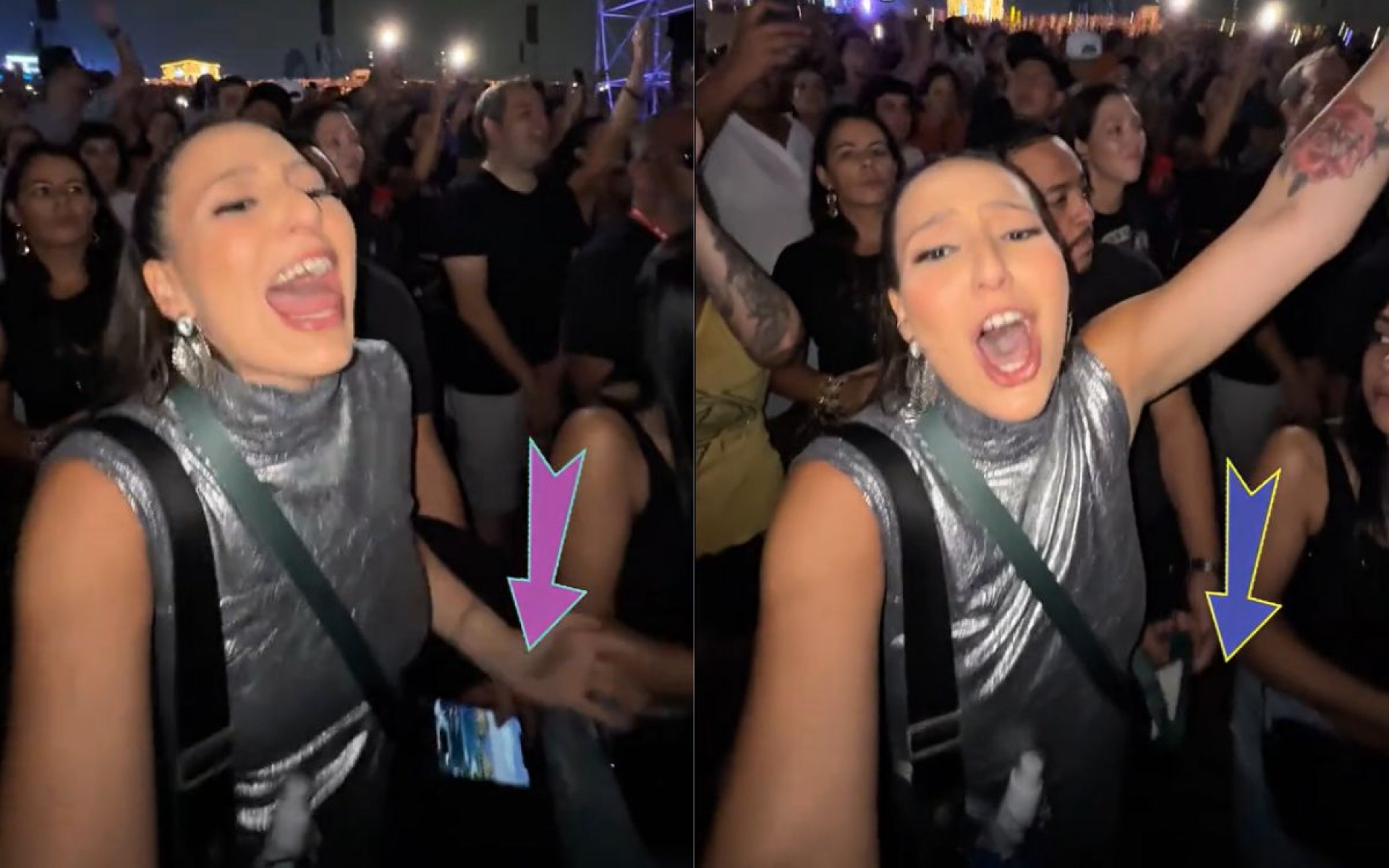 Influenciadora grava momento em que é furtada durante show da Alanis Morissette no Lollapalooza - Reprodução / TikTok