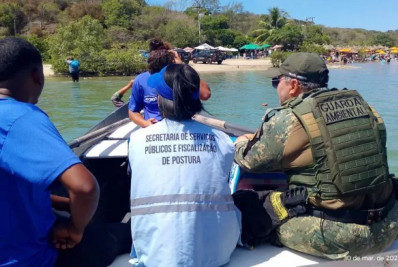 Reforço no ordenamento apreende 12 caixas de som e dois veículos em áreas turísticas de Cabo Frio