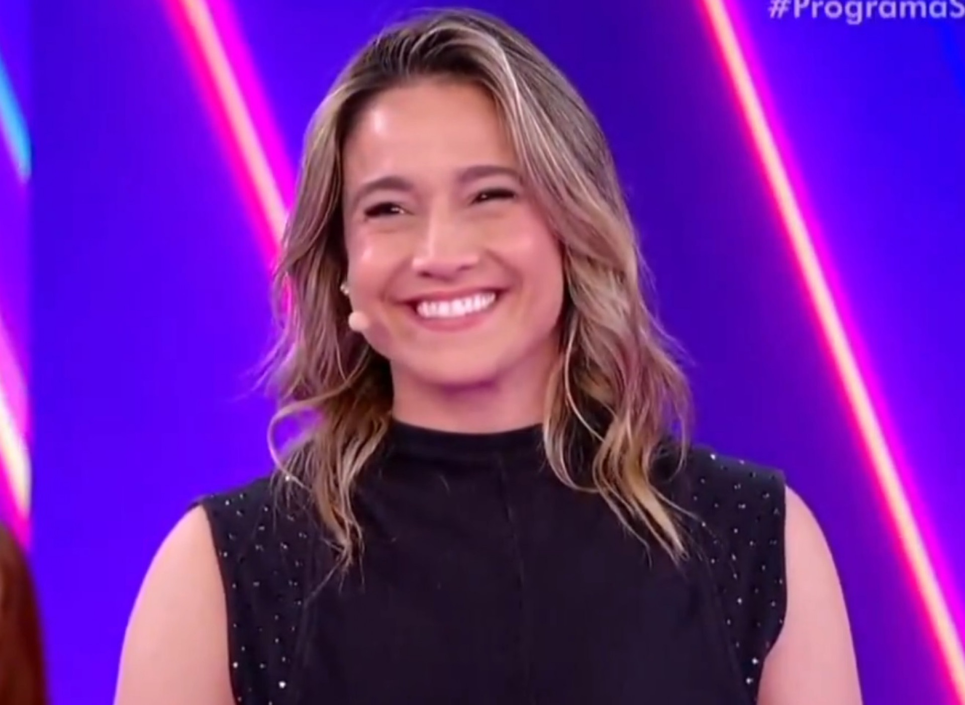 Fernanda Gentil durante o 'Programa Silvio Santos' - Reprodução de vídeo