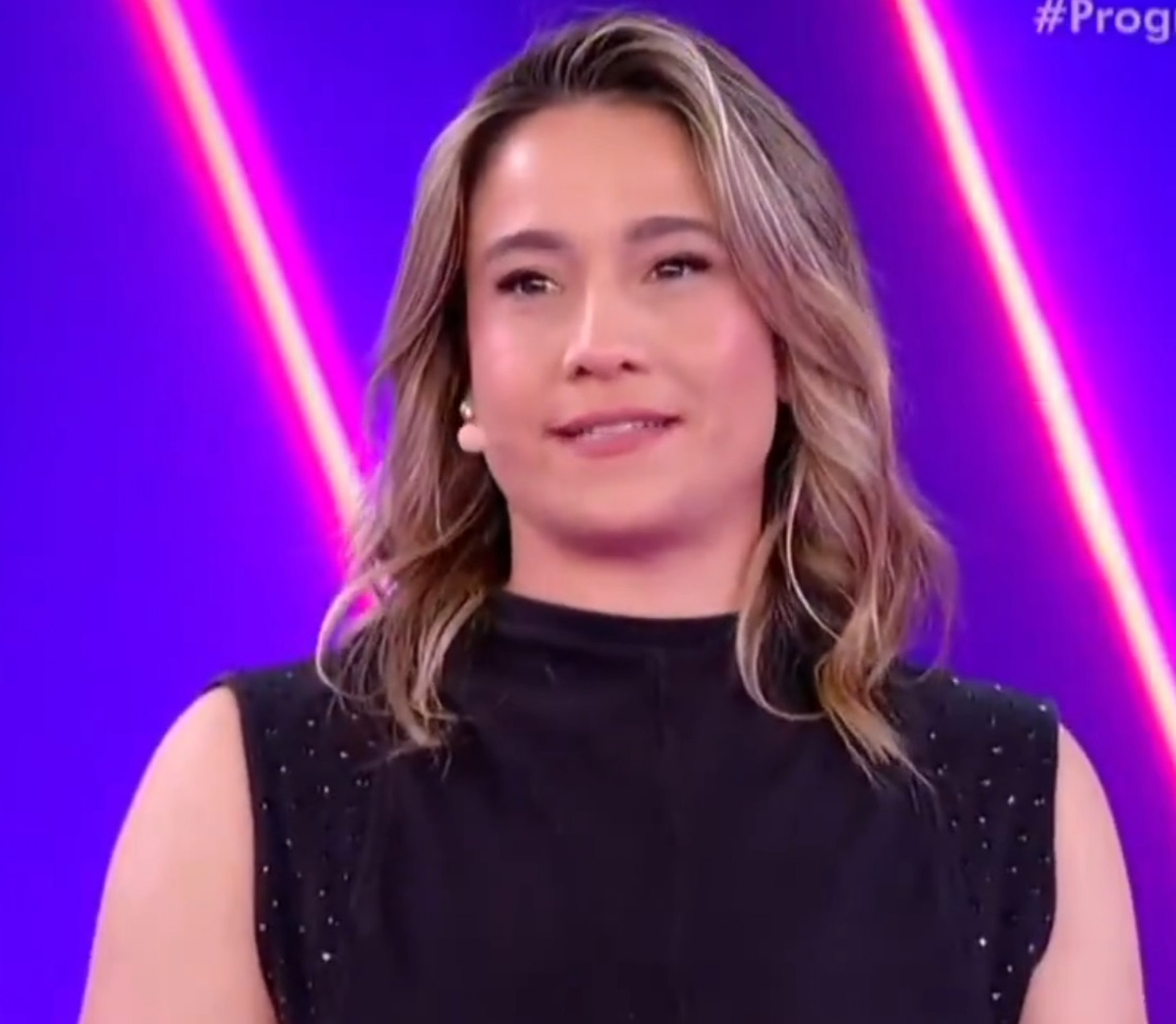 Fernanda Gentil durante o 'Programa Silvio Santos' - Reprodução de vídeo