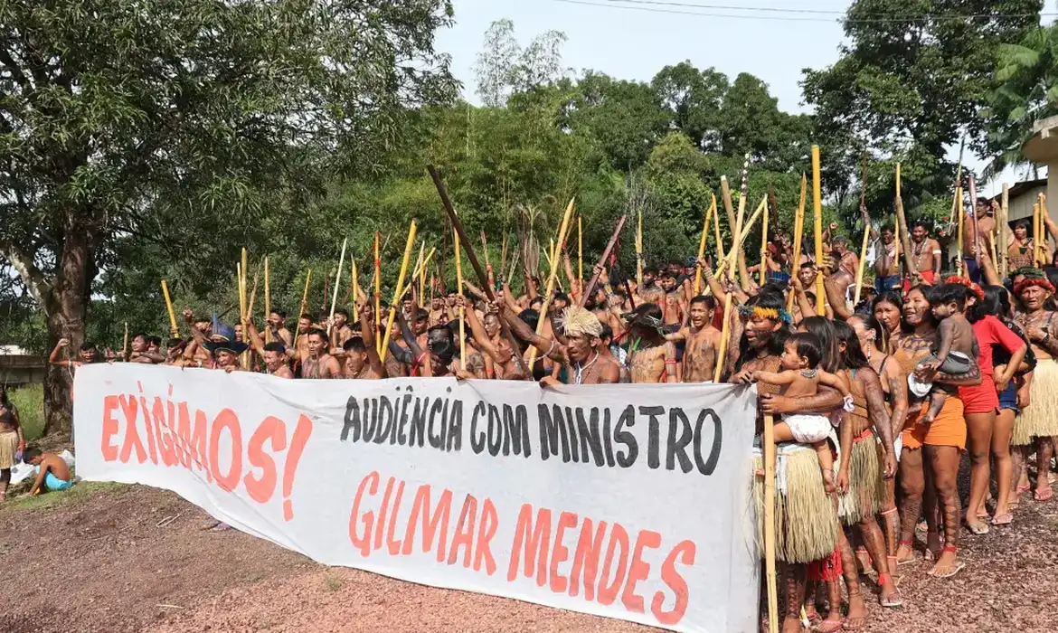 Grupo de munduruku mantém mobilização no Pará contra o marco temporal