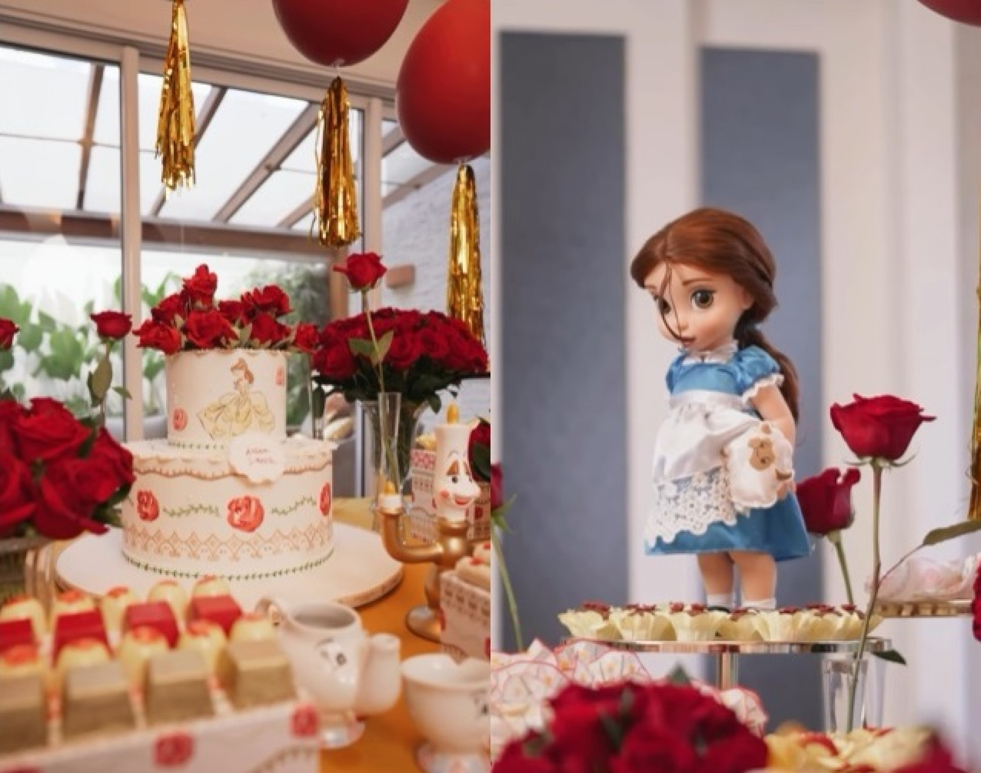 Decoração da festa de 3 meses de Aurora  - Reprodução/Instagram 