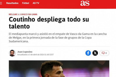 Jornal espanhol exalta atuação de Coutinho pela Sul-Americana: 'Exibição de poucos eleitos'