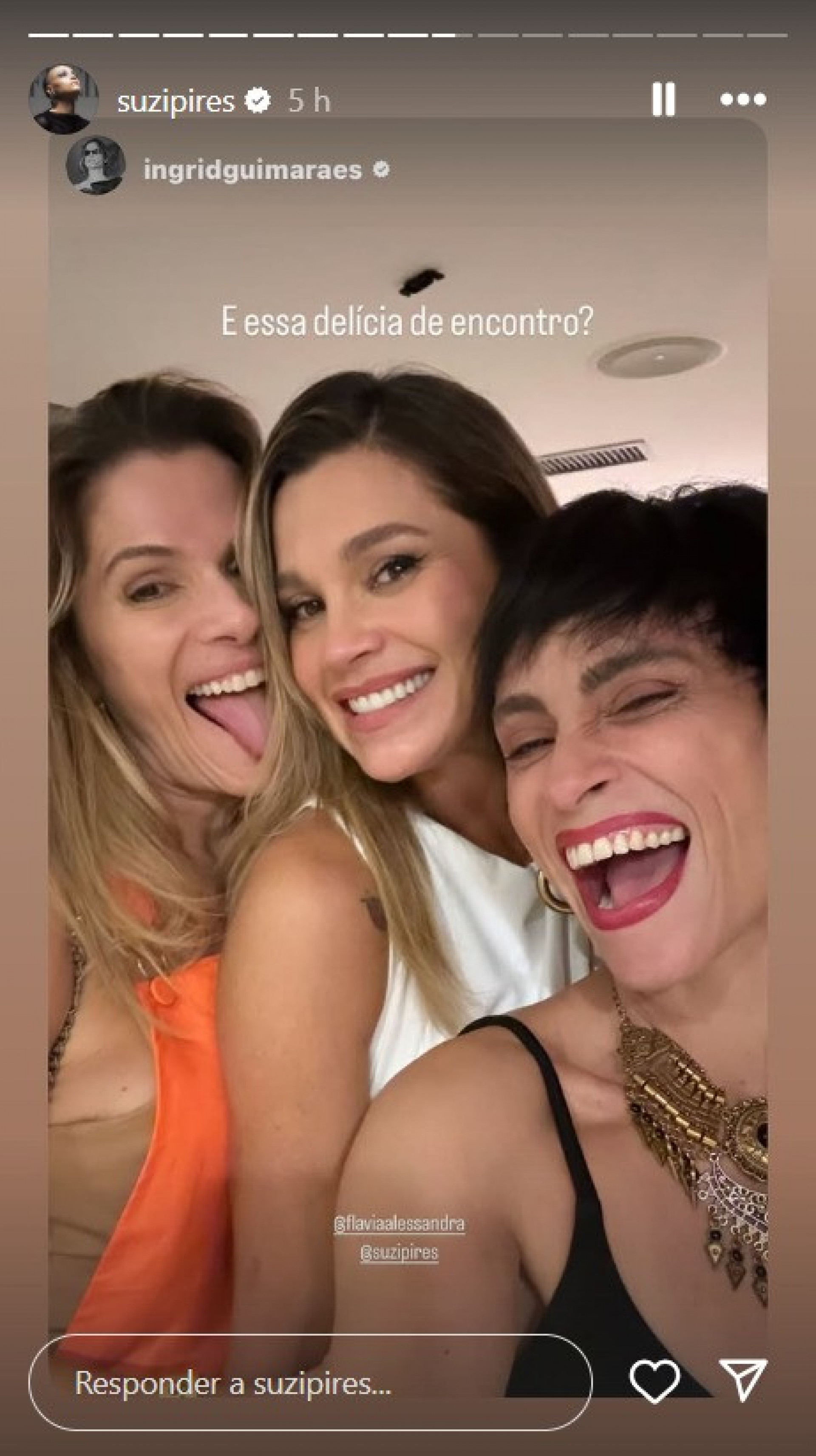 Fl&aacute;via Alessandra, Ingrid Guimar&atilde;es e Suzana Pires se encontram e relembram 'Caras e Bocas' - Reprodu&ccedil;&atilde;o Instagram