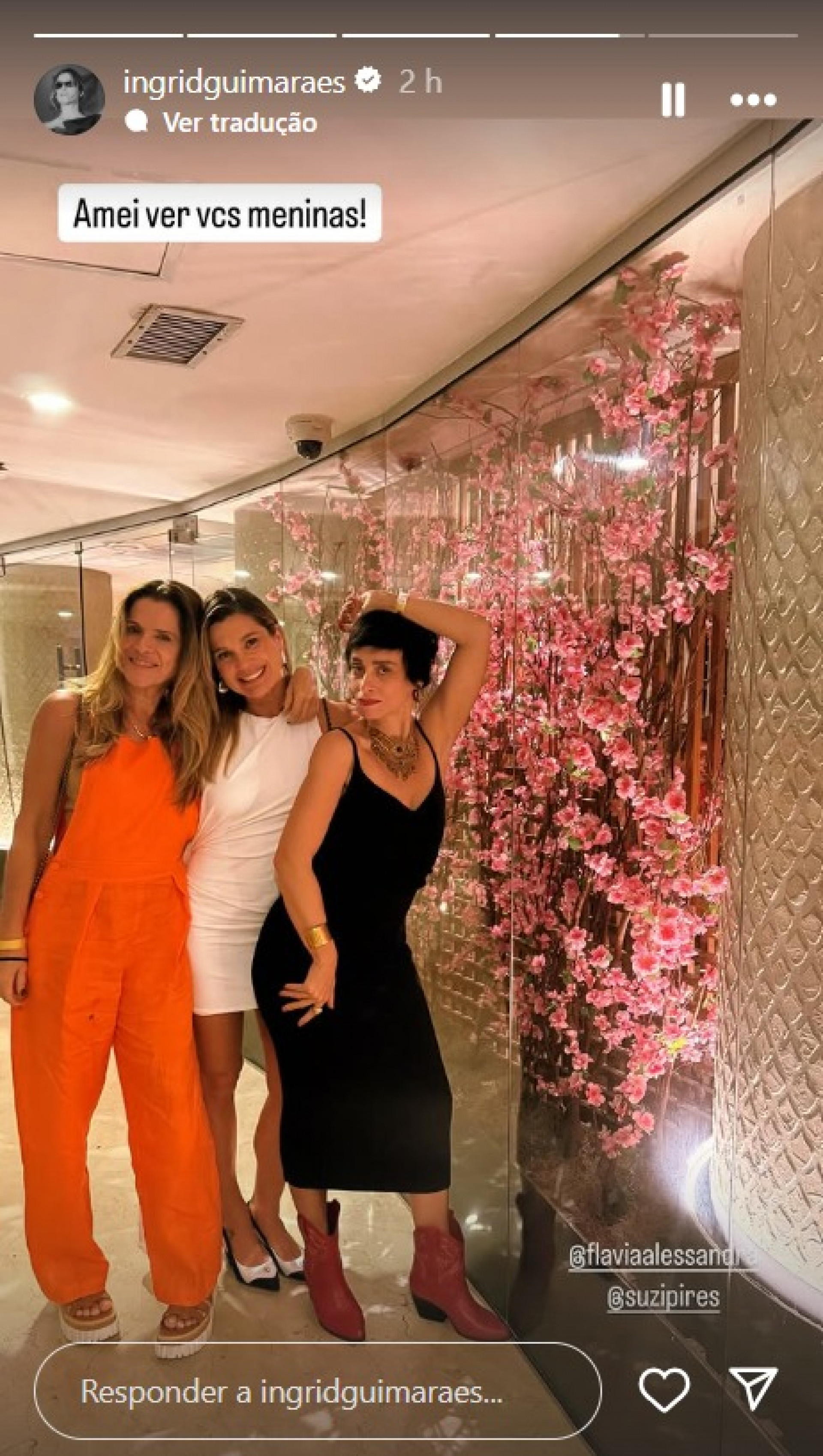 Flávia Alessandra, Ingrid Guimarães e Suzana Pires se encontram em shopping no Rio  - Reprodução Instagram 