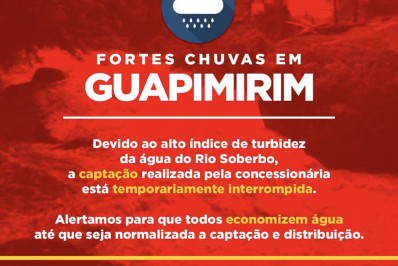 Chuva causa interrupção do abastecimendo de água em Guapimirim