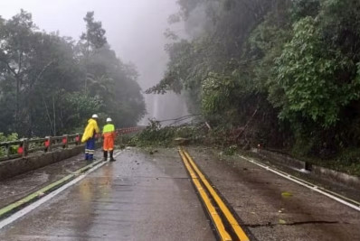 BR-116 é interditada na altura de Teresópolis após queda de árvores