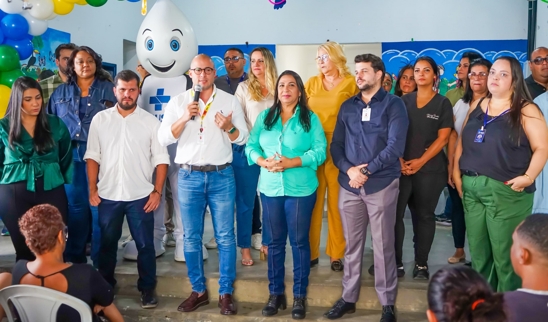 O lan&ccedil;amento da campanha na Creche Municipal Lindaura Amorim contou com a presen&ccedil;a de profissionais das duas secretarias - Gilberto Rocha/ PMSJM