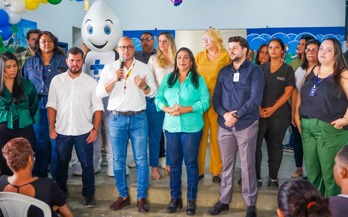 O lançamento da campanha na Creche Municipal Lindaura Amorim contou com a presença de profissionais das duas secretarias
