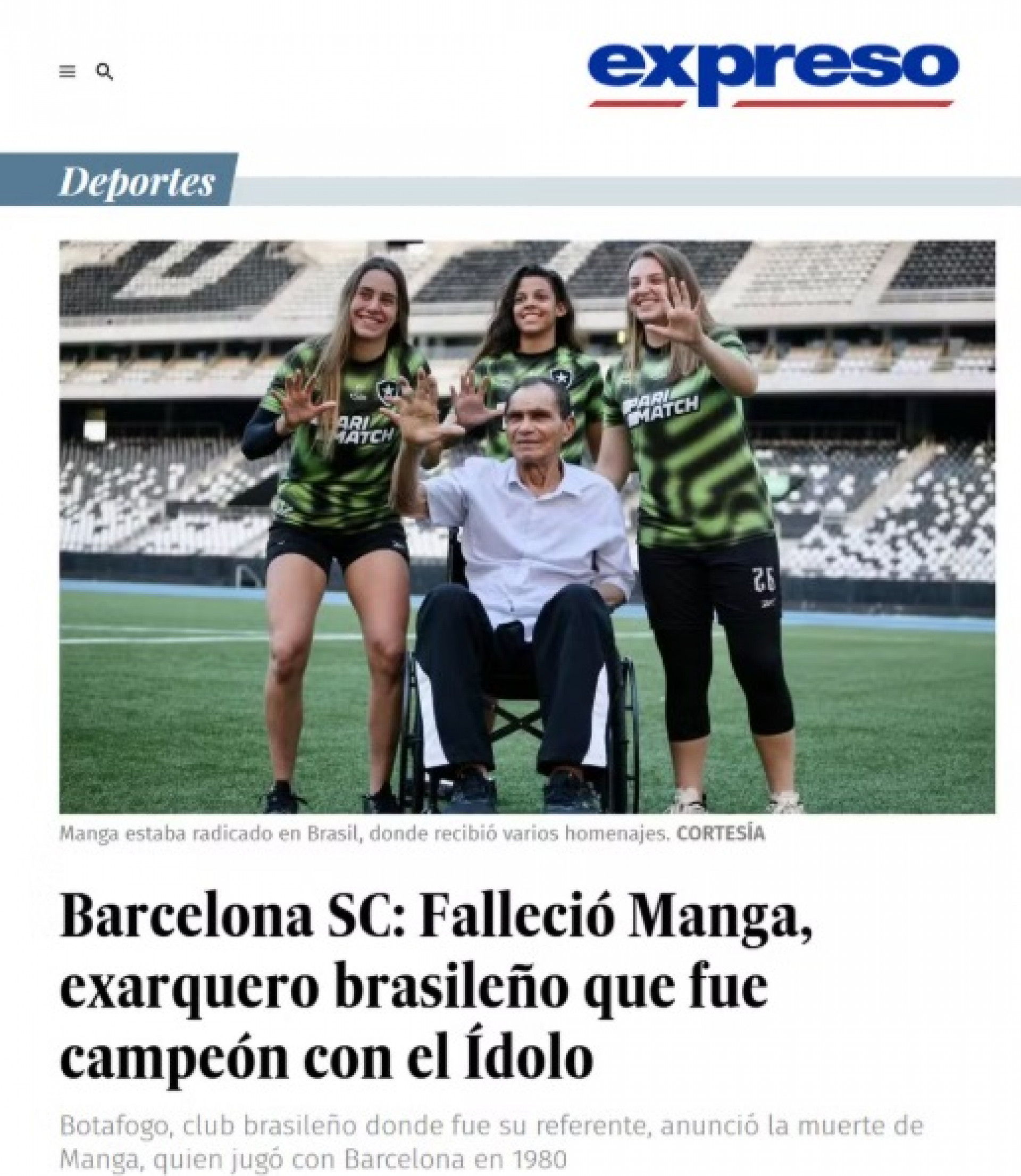 Morte de Manga repercute no Equador - Reprodu&ccedil;&atilde;o