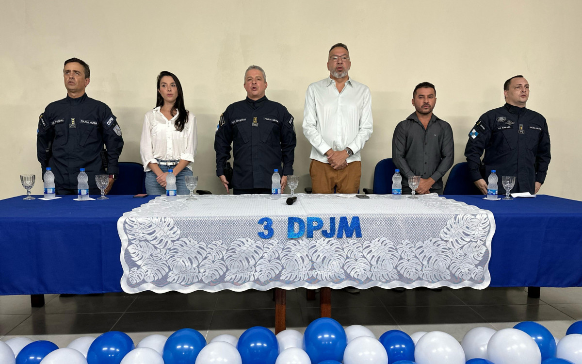 Ângelo Pereira, Mariana Malta, Marcelo de Menezes, Márcio Canella, Markinhos Gandra e Rafael pereira na solenidade da DPJM