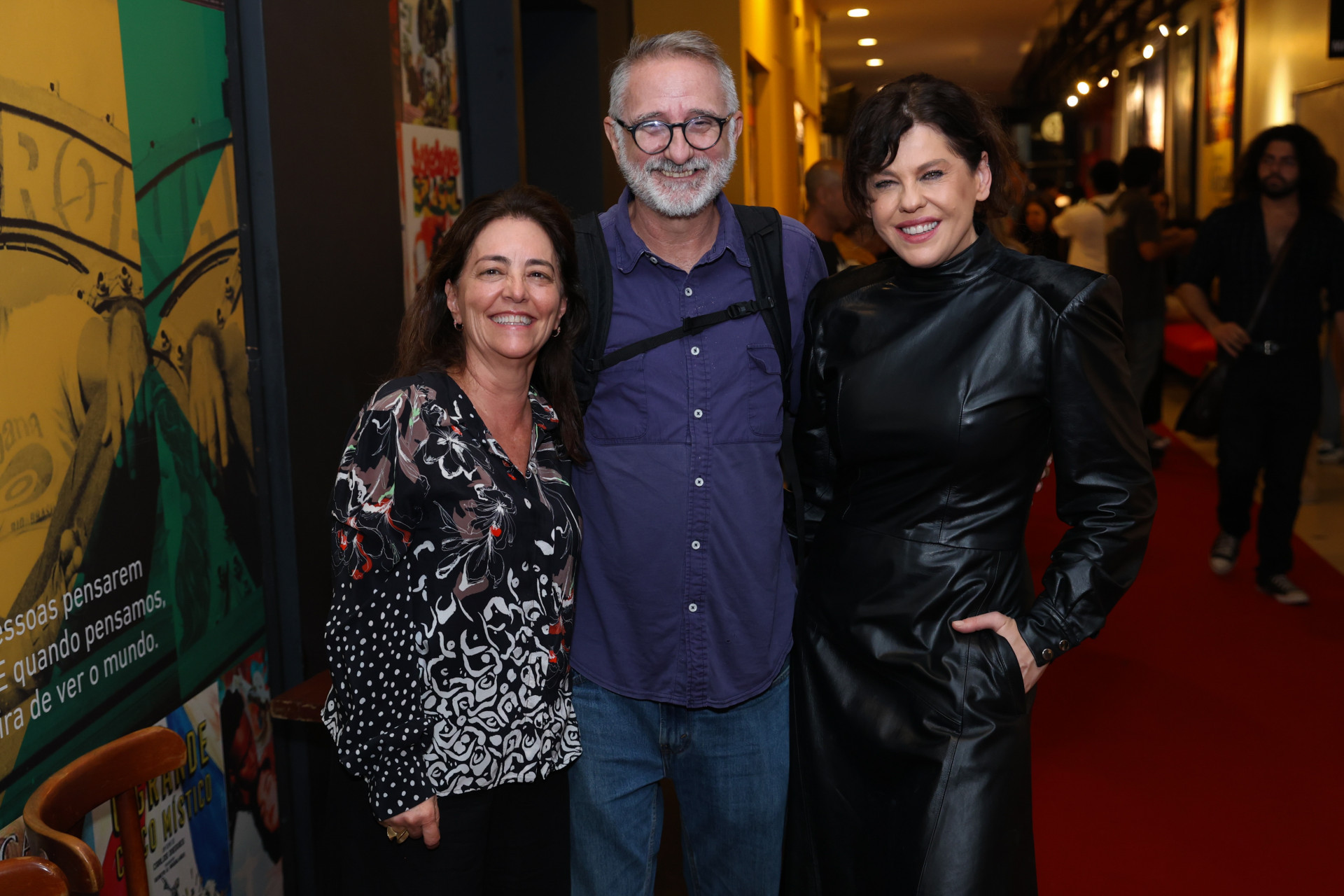 Maria Carlota Bruno, Marcelo Gomes e Bárbara Paz apareceram juntos em evento - Roberto Filho / Brazil News