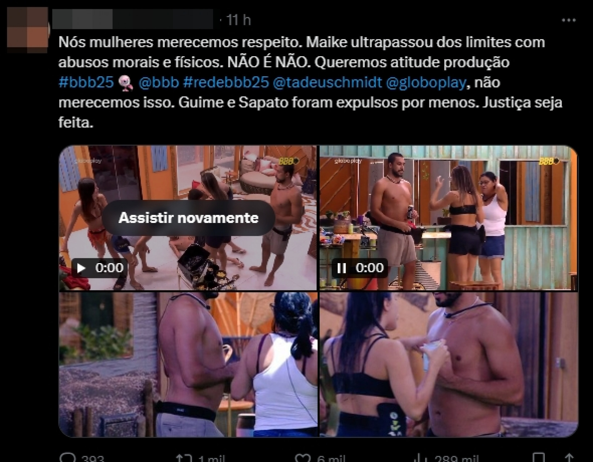 Prints tirados da rede social X - Reprodução/X