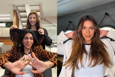 Tays Reis renova o visual com a namorada de Arthur Aguiar