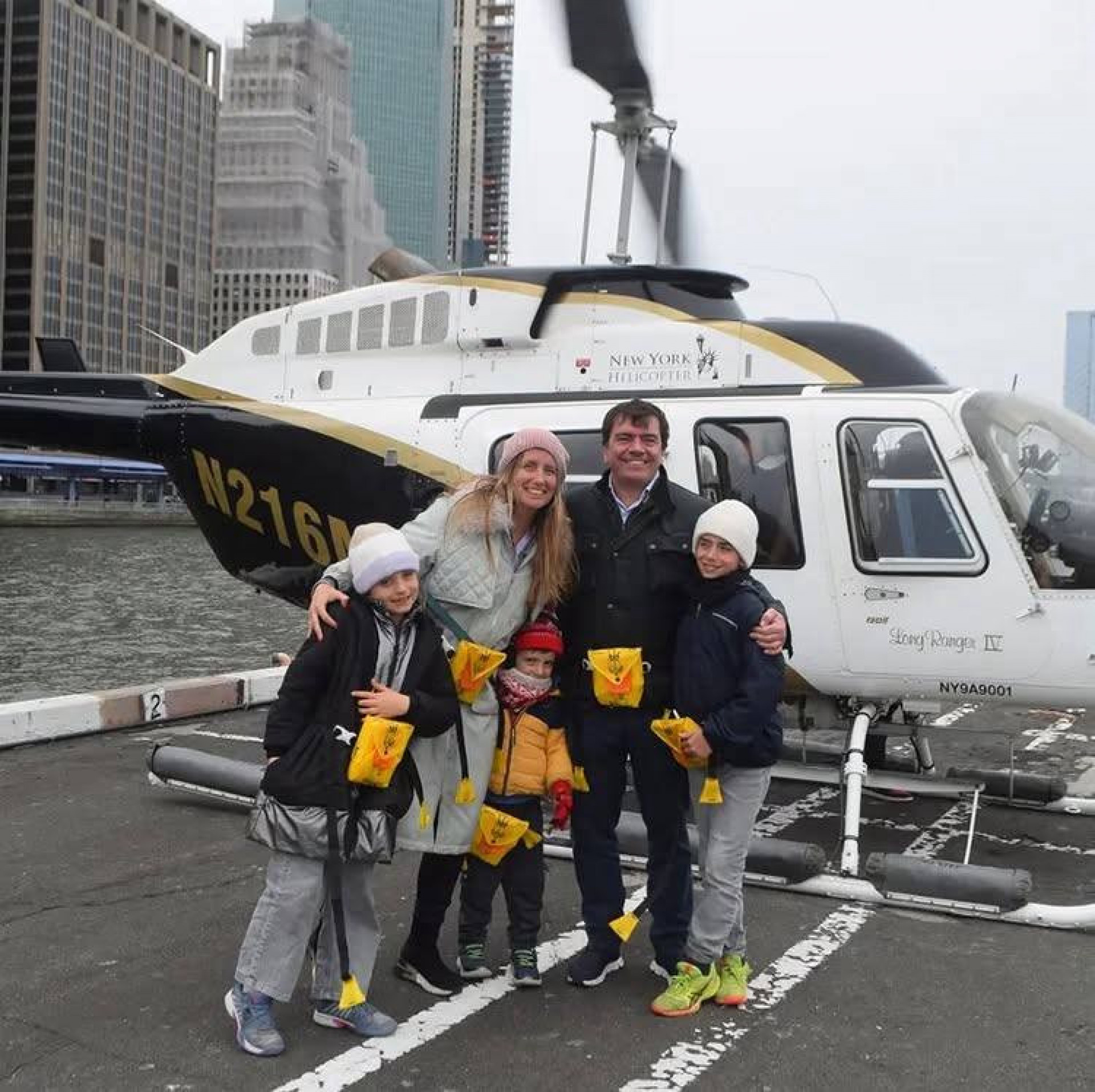 Família que morreu no acidente de helicóptero em Nova York fez registro antes do passeio - Reprodução/redes sociais