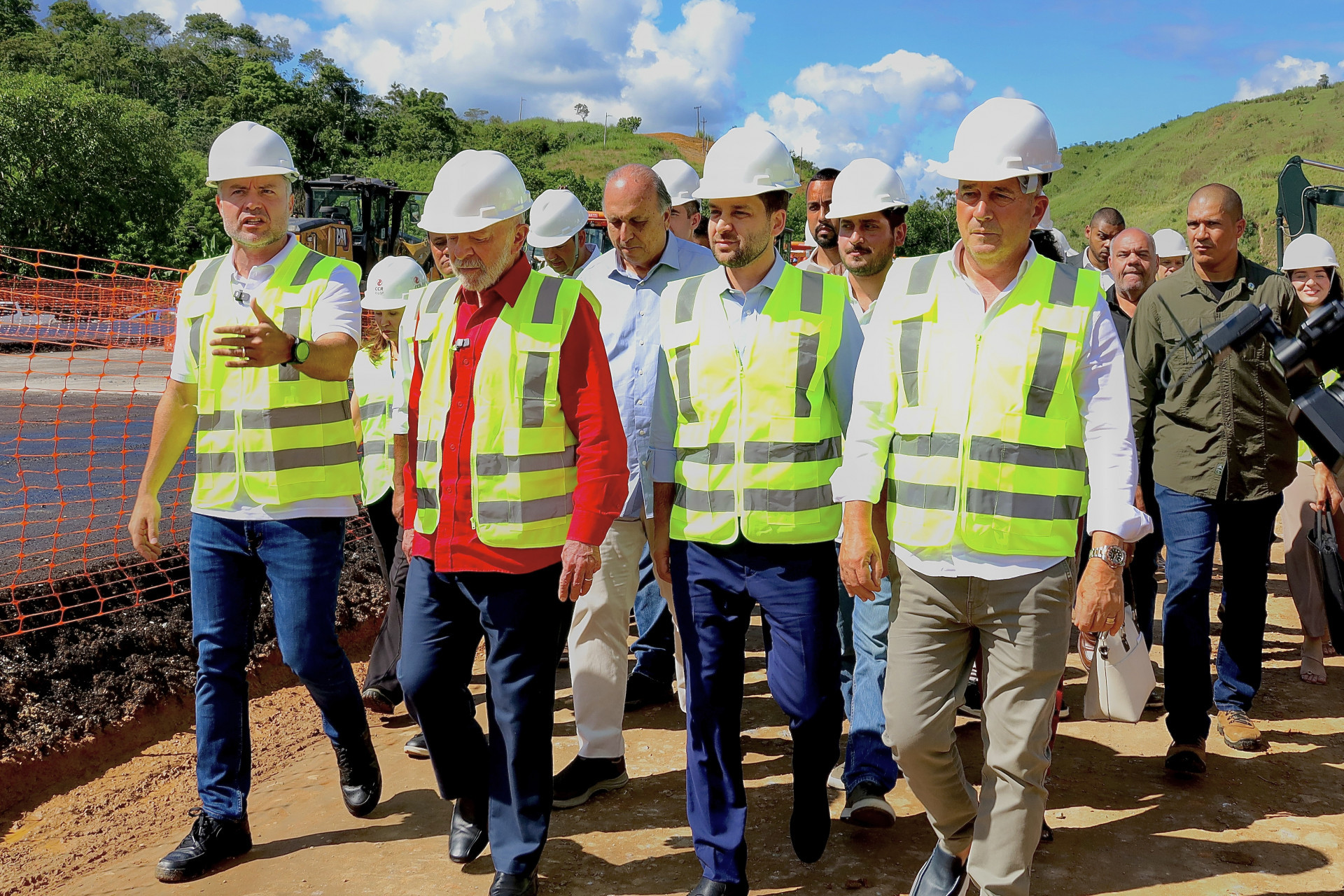 Lula durante visita ao canteiro de obras - Rafael Marra / PMP