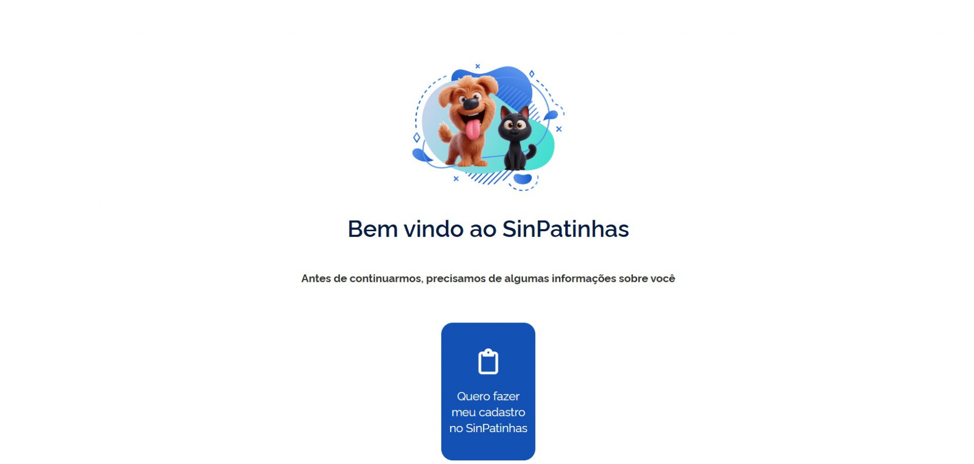 Passo a passo para cadastro de pets no SinPatinhas - Reprodução / SinPatinhas